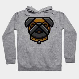 Cute Dog Pug Face Brown Grey Hoodie